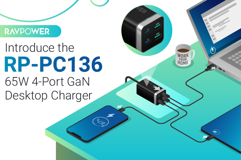 Charge Multiple Devices at High Speed with the RP-PC136 65W 4 
